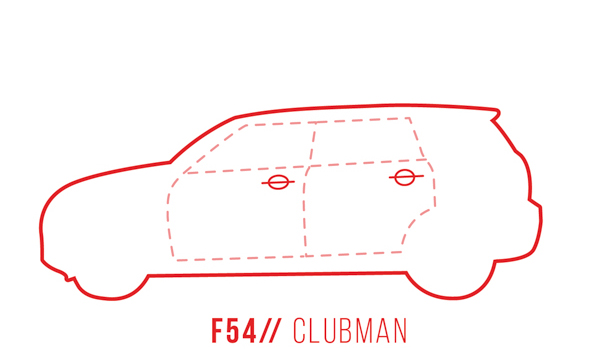 A profile outline of the MINI Clubman F54