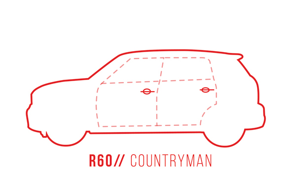 A profile outline of the MINI Countryman R60