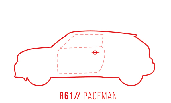 A profile outline of the MINI Paceman R61