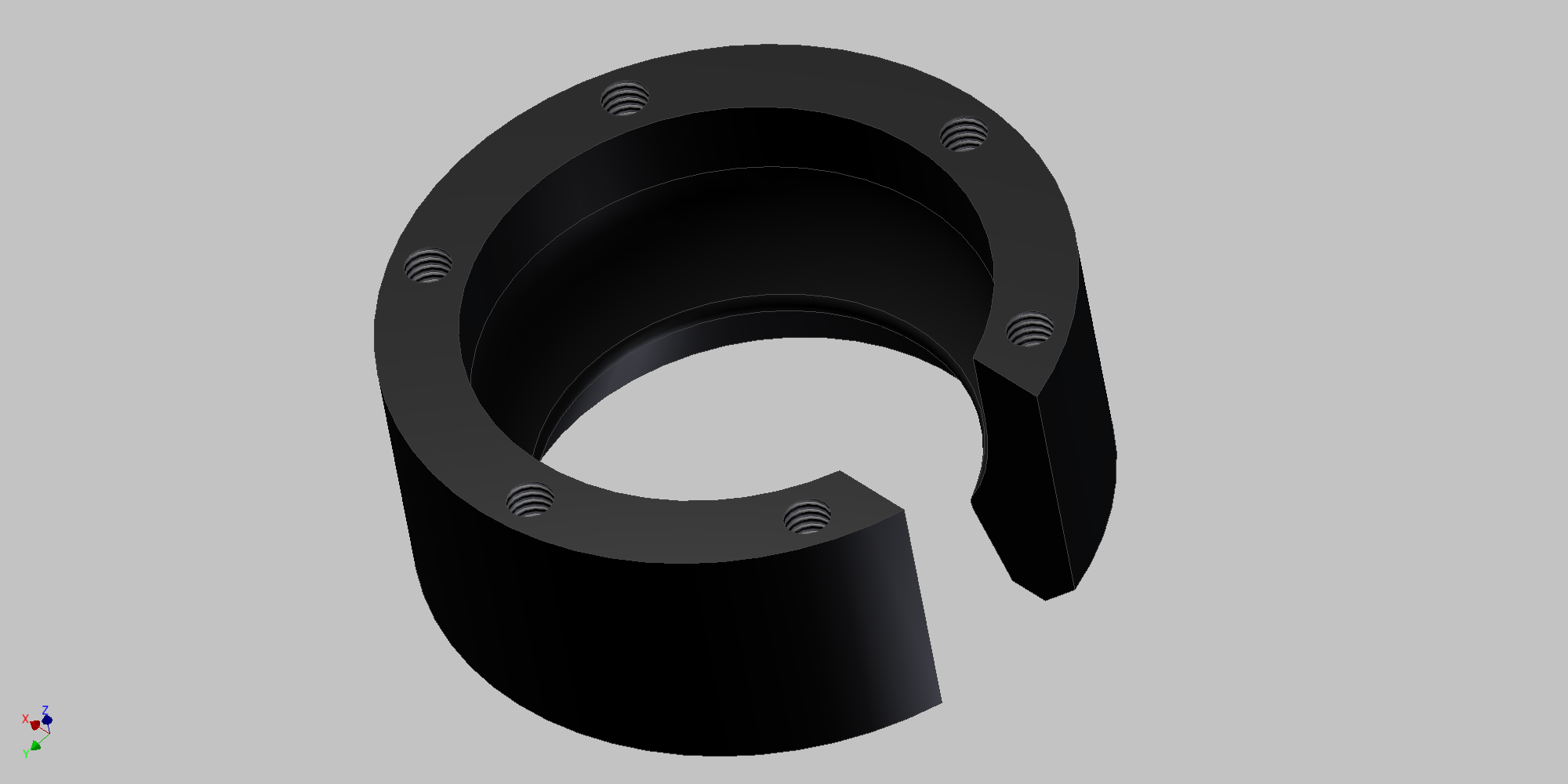 A render of the machined lower clip.