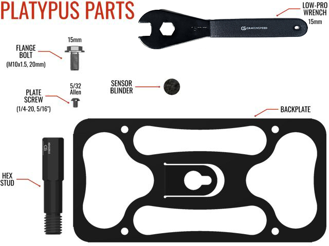 Parts list for The Platypus License Plate Mount for 2018-2024 BMW X3 G01