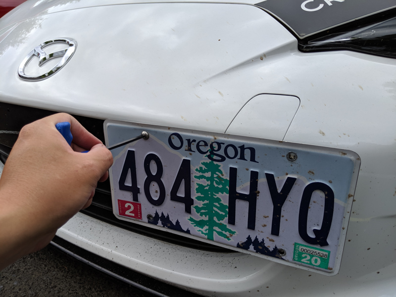 installing the license plate