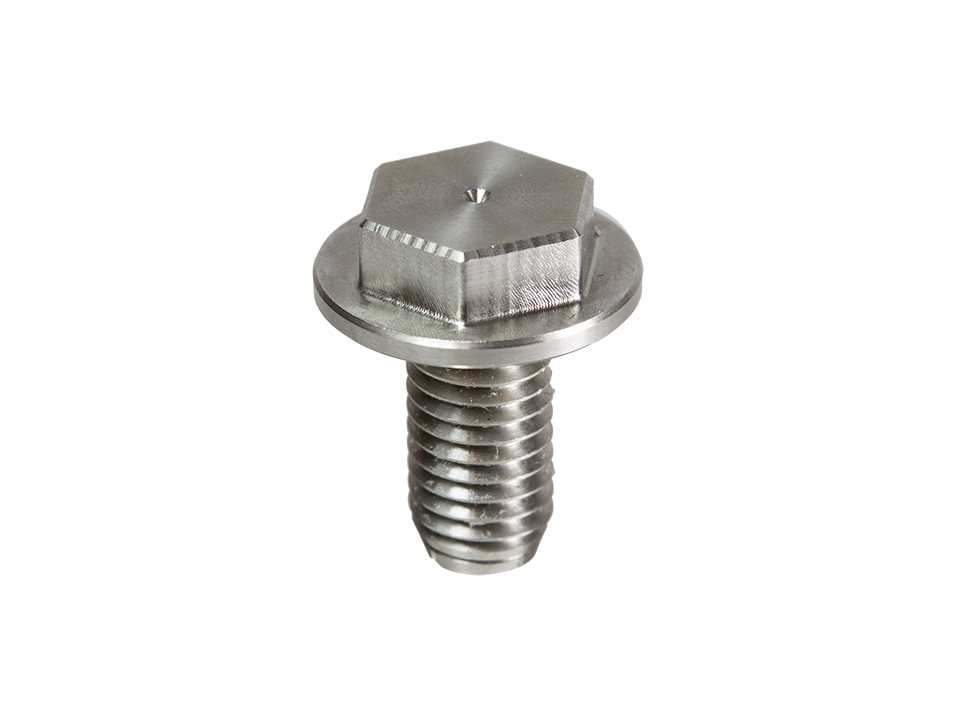 The left hand flange bolt.