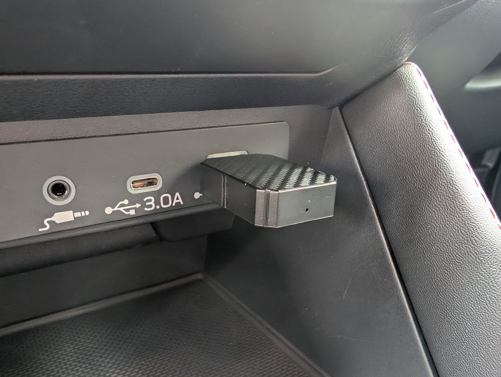 A dongle type installed in a WRX
