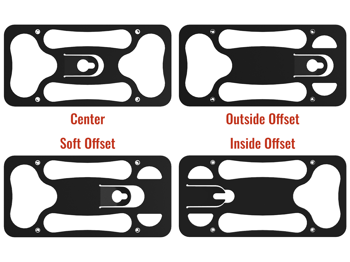 The four different backplate designs