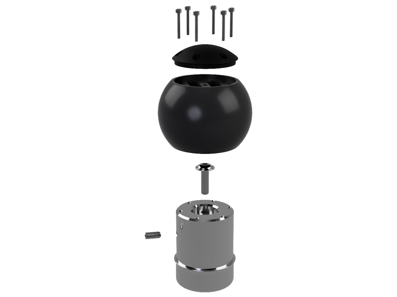 Exploded 3d rendering of the CravenSpeed Ford Bronco Shift Knob