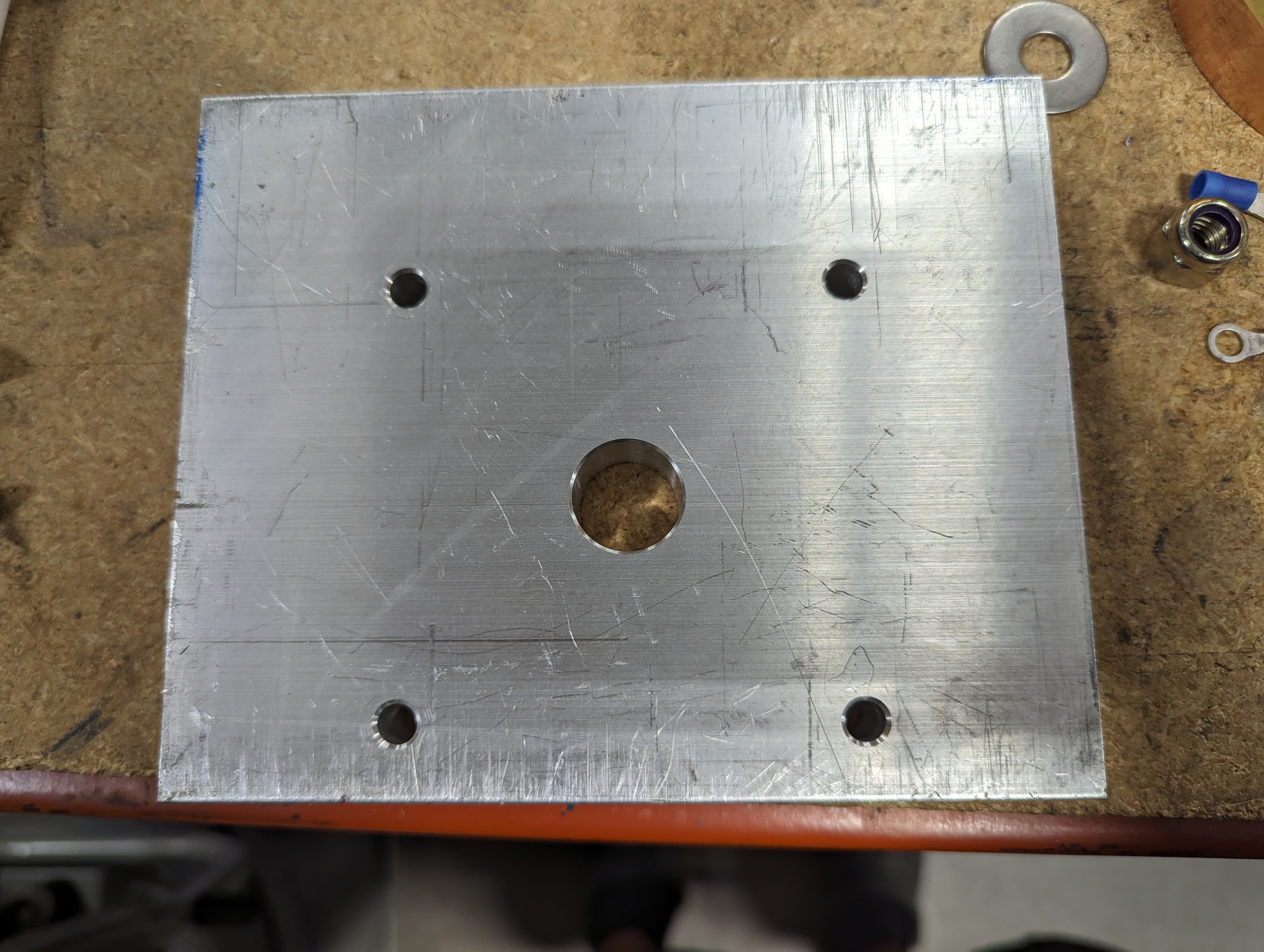 The completed end plate of the machine