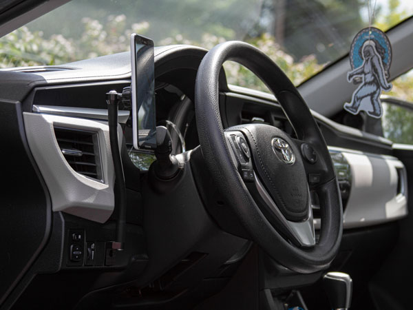 The Gemini Phone mount installed in a Toyota