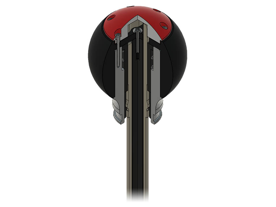 A cutaway view of the CravenSpeed automatic shift knob for the MINI Clubman R55N