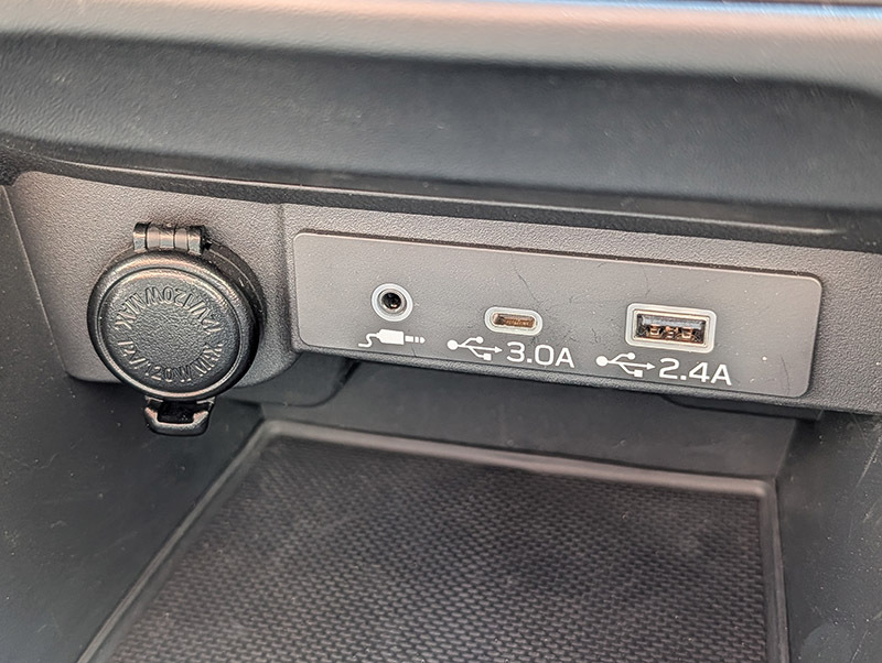 The power ports in a 2024 Subaru WRX