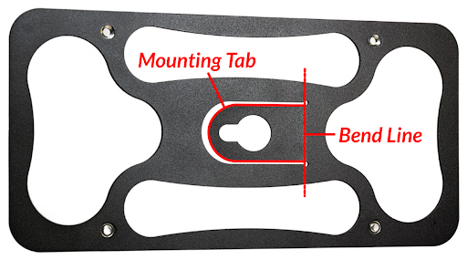 Illustration demonstrating the function of the backplate mounting tab
