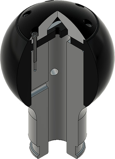 A cutaway view of the CravenSpeed shift knob for the A5 Volkswagen Beetle